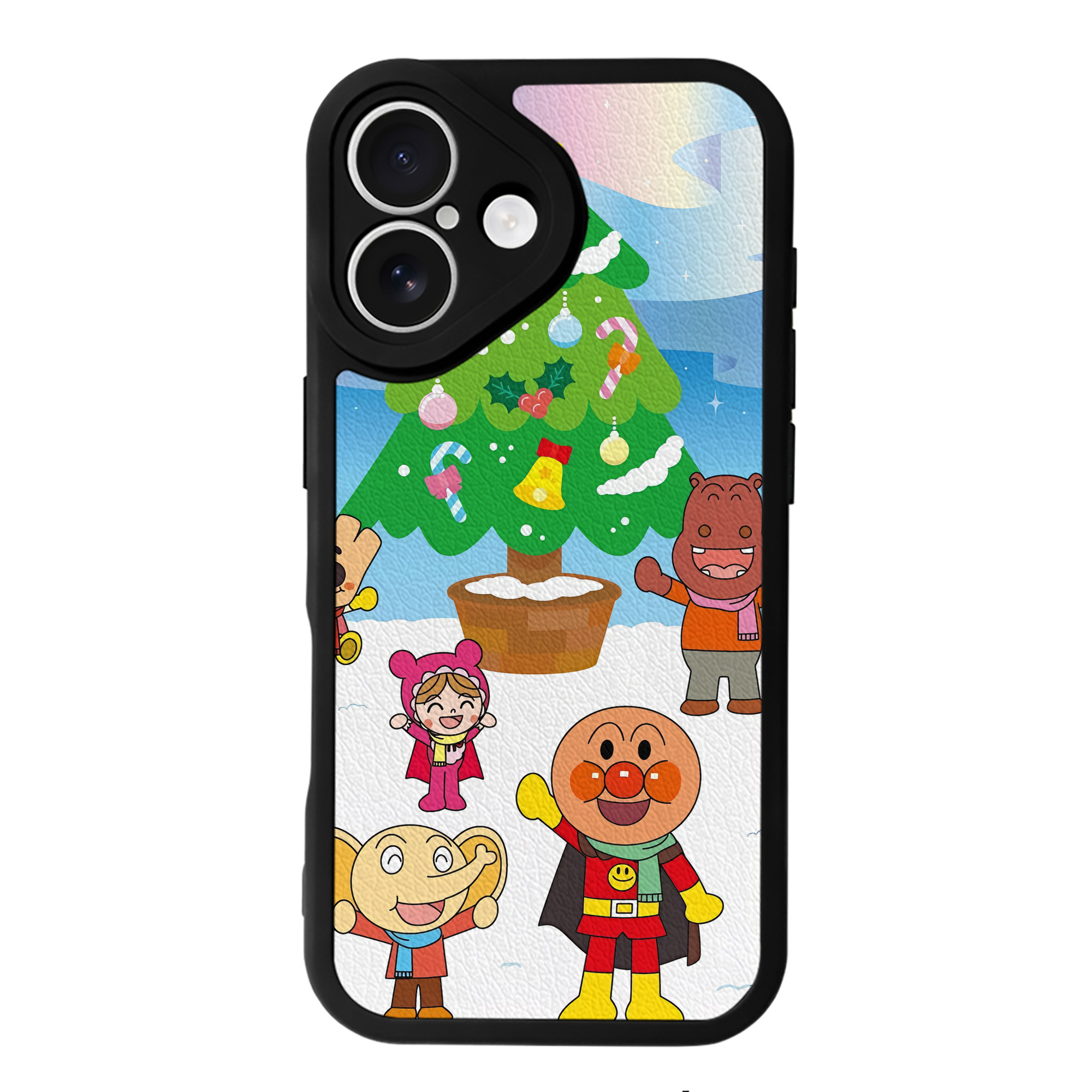 （画像用） アンパンマン Anpanman 【iPhone 16シリーズ対応】シリコンスマホケース（レザー調） 材質：シリコン